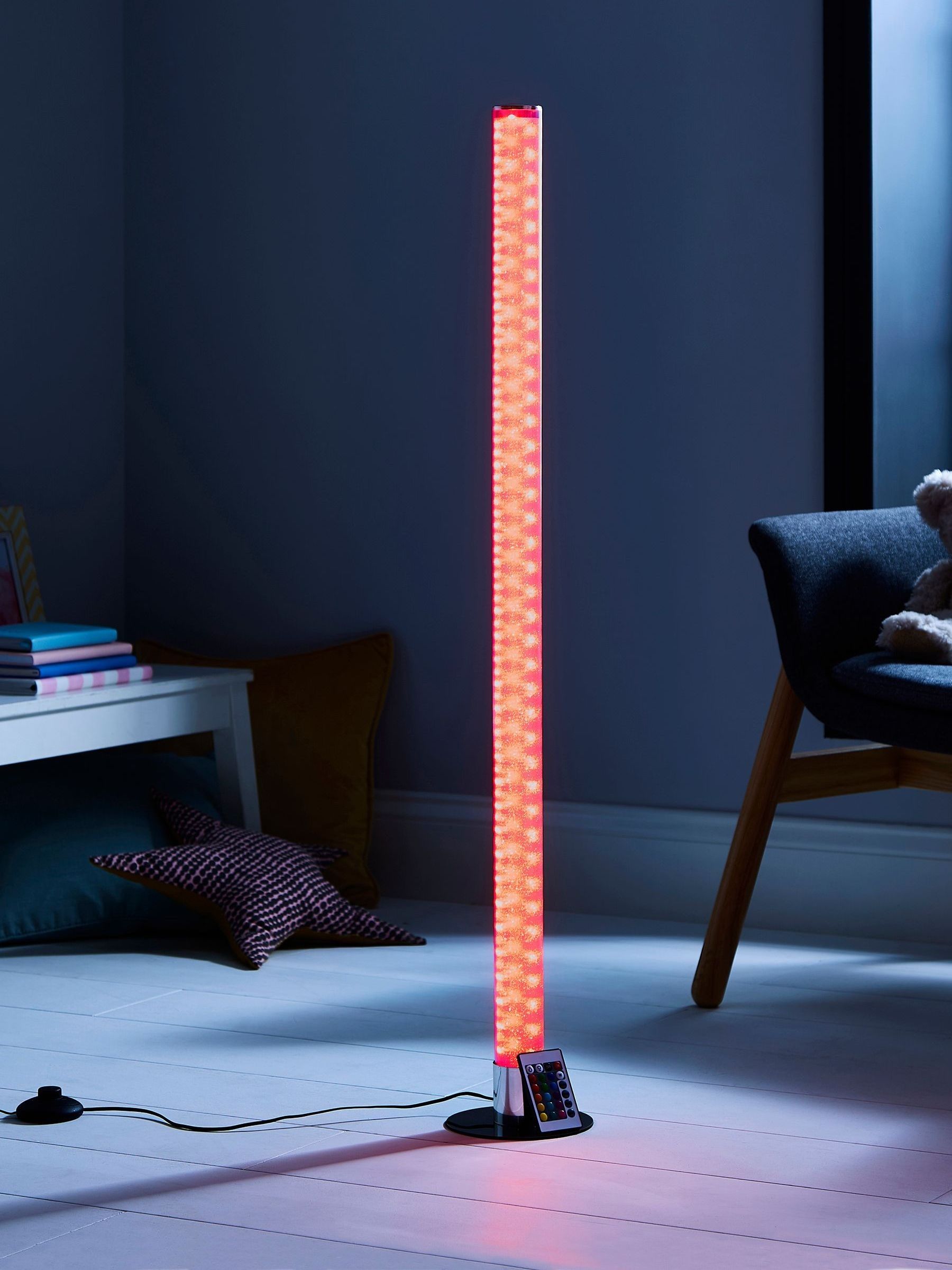 glow Chrome Shimmer cylinder floor lamp from British brand
