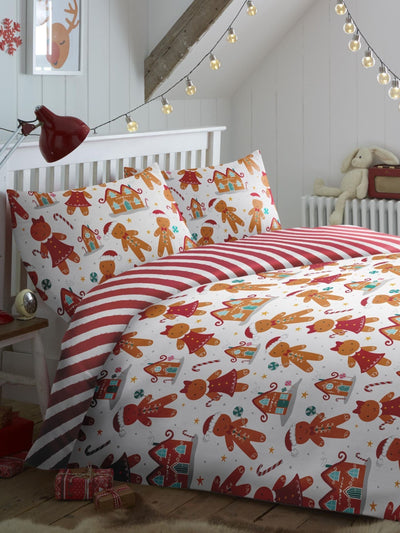Next Fusion Multi Gingerbread Easycare Christmas Duvet Cover Set- Buy online at McGrocer