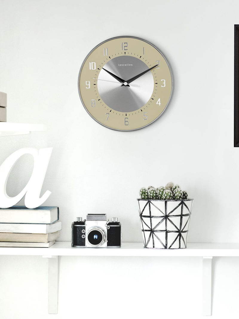 Brookpace Lascelles cream deco style wall clock 25cm - British product