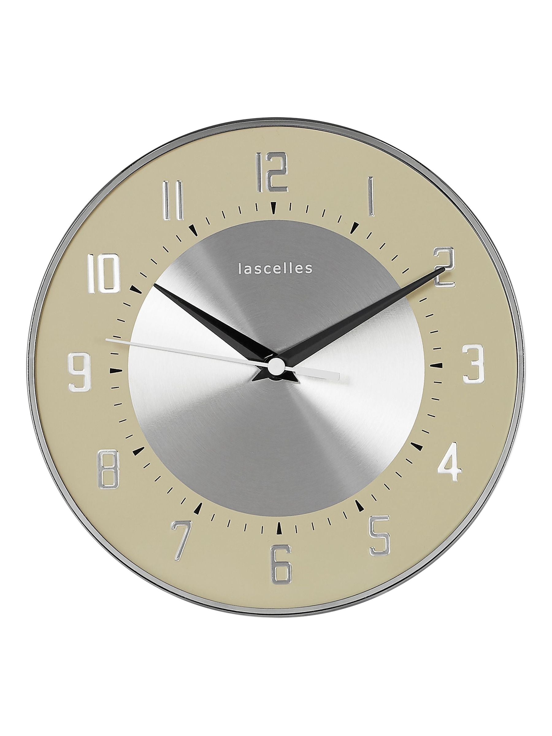 Brookpace Lascelles cream deco style wall clock 25cm - British product