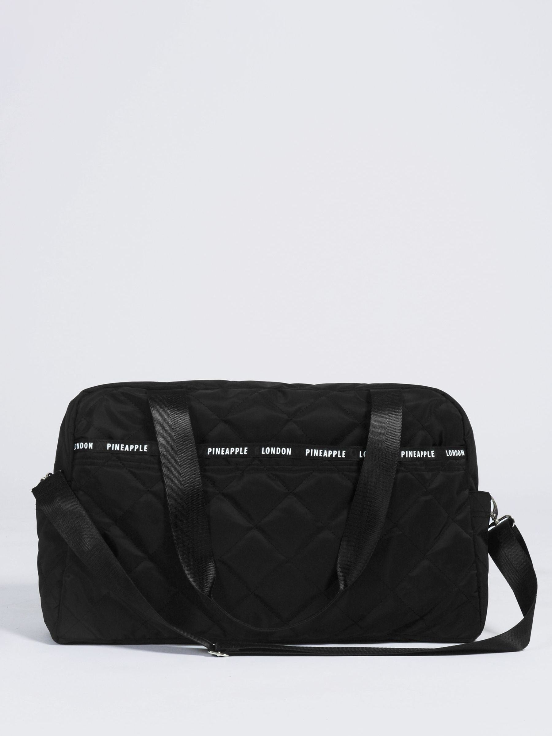 Pineapple black quilted holdall bag, imported from the UK