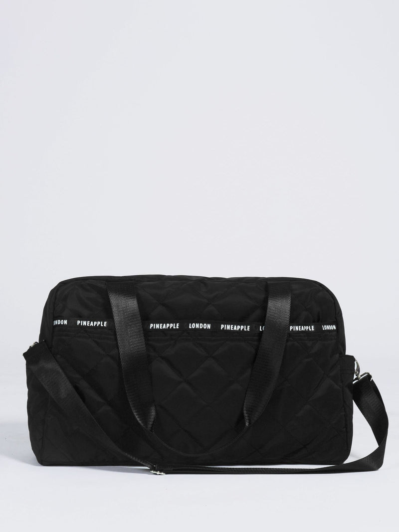 Pineapple black quilted holdall bag, imported from the UK