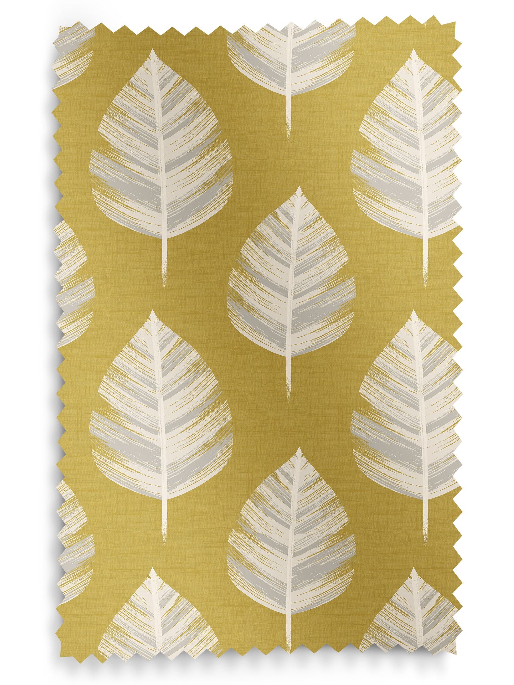 Roman blind Finn yellow contemporary leaf design 100% cotton - British product