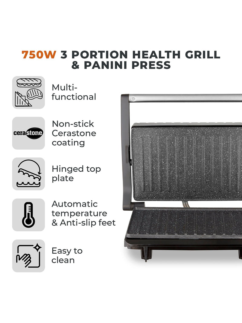 Tower Silver Panini Grill 750W (British brand)