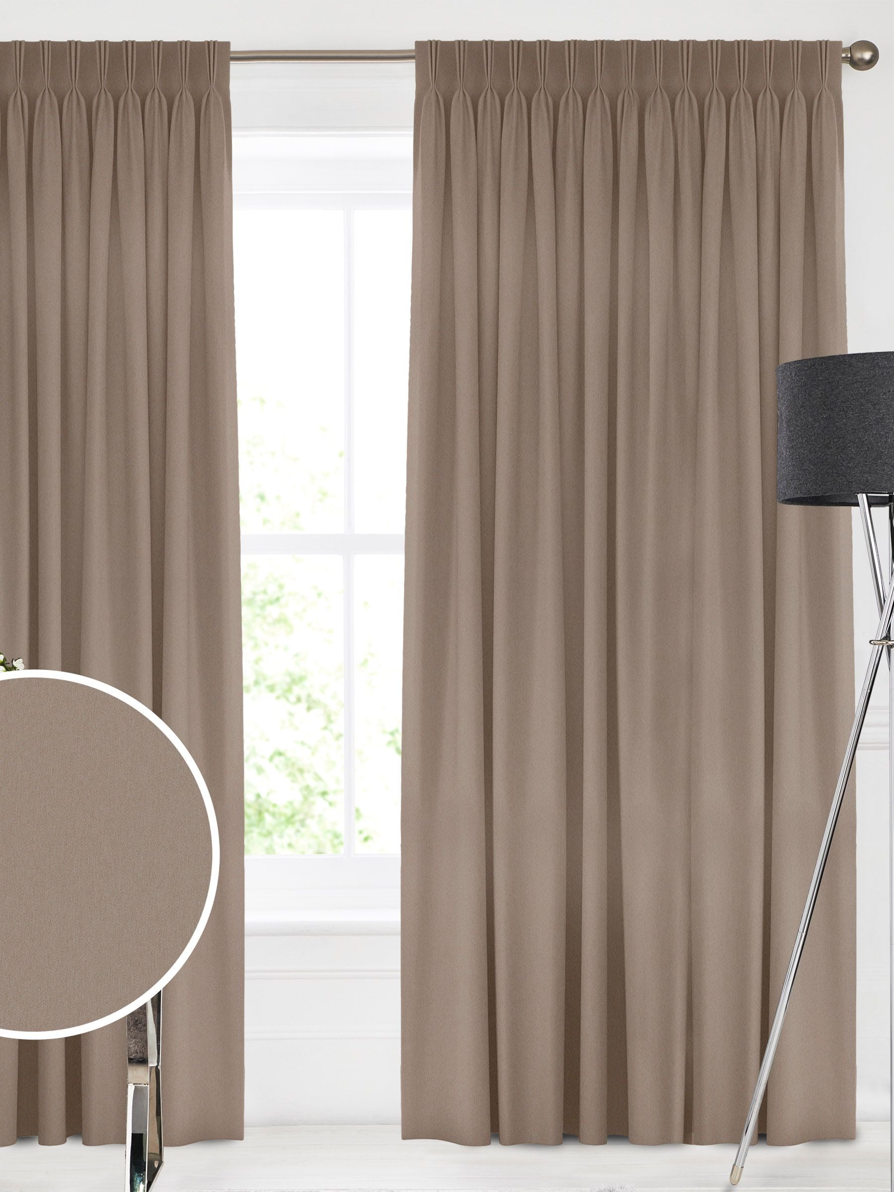 Montero velvet curtains made to measure putty colour (British brand)