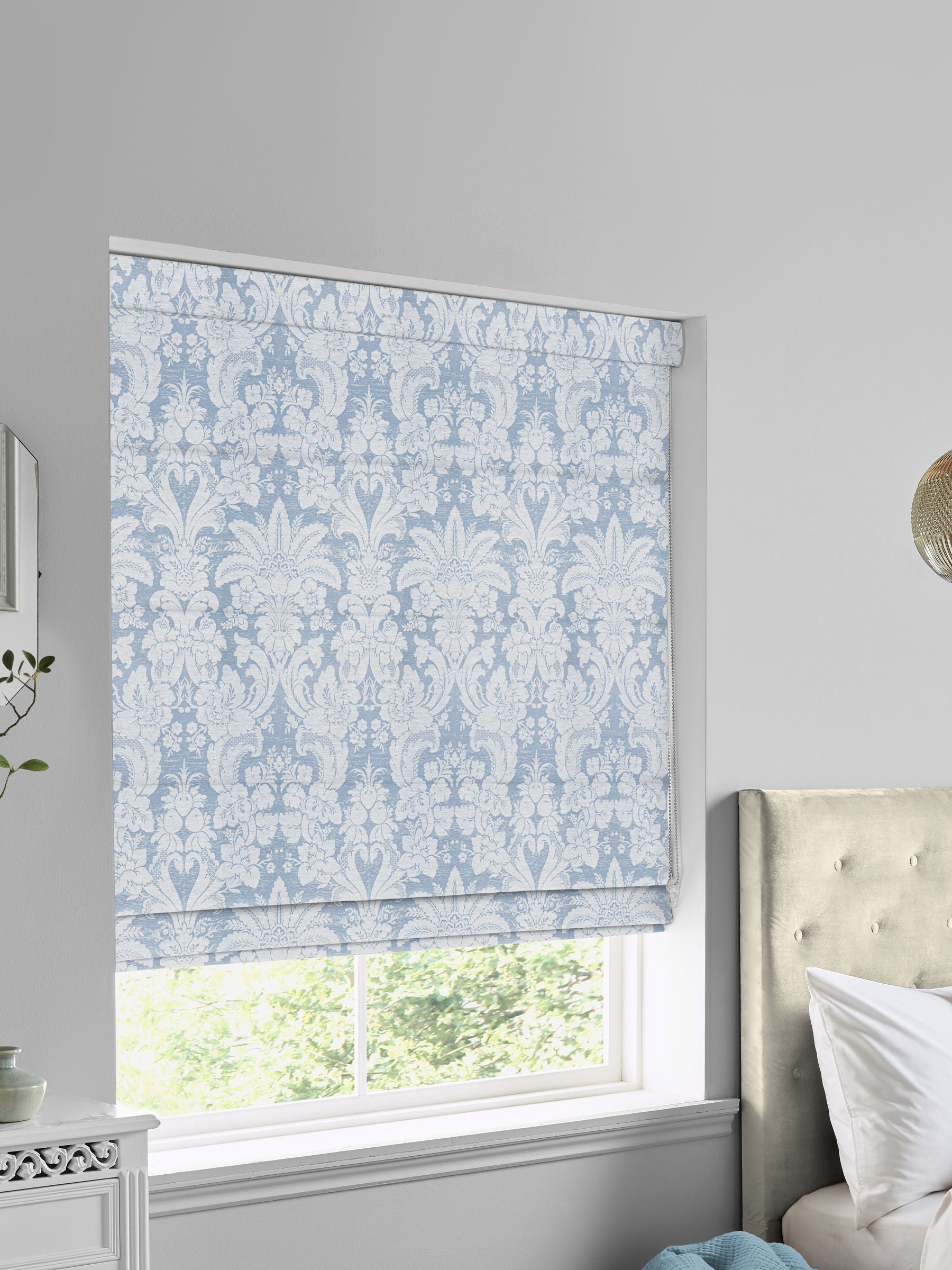 Laura Ashley Blue Martigues Roman blind, imported from the UK