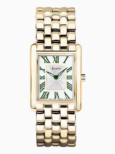 Accurist Gold Edelstahl Uhr Vergoldet British Vintage