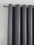 Fusion Grey Strata Light Filtering Woven Eyelet Curtains