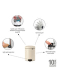 Brabantia cream pedal bin 5L - British product