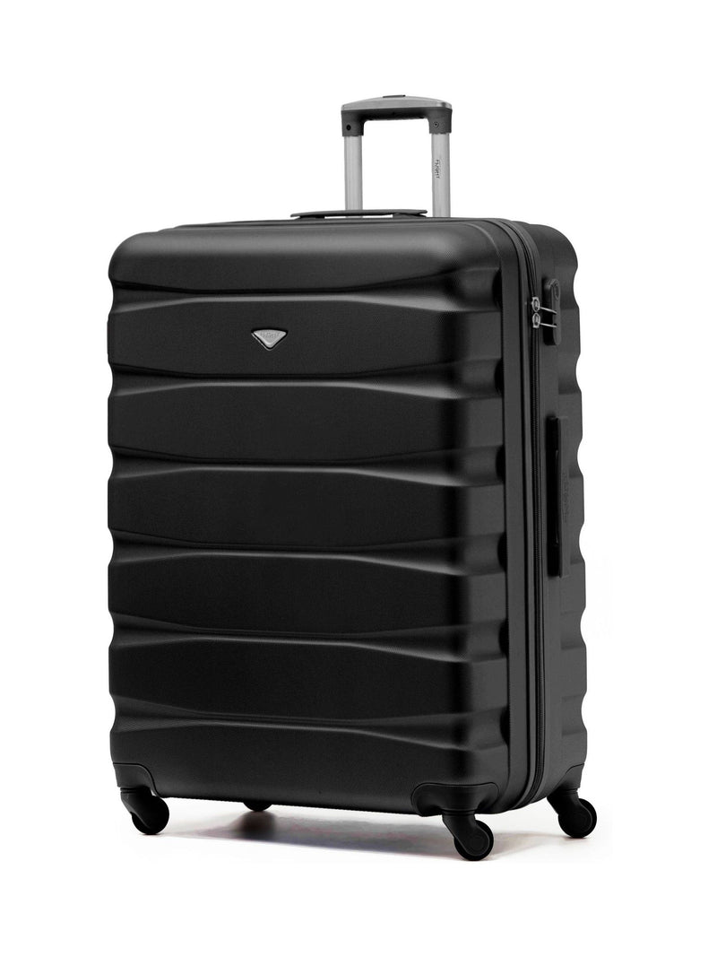 Flight Knight Cream Large Hardcase Lightweight Check-In Suitcase with 4 Wheels 29 inch