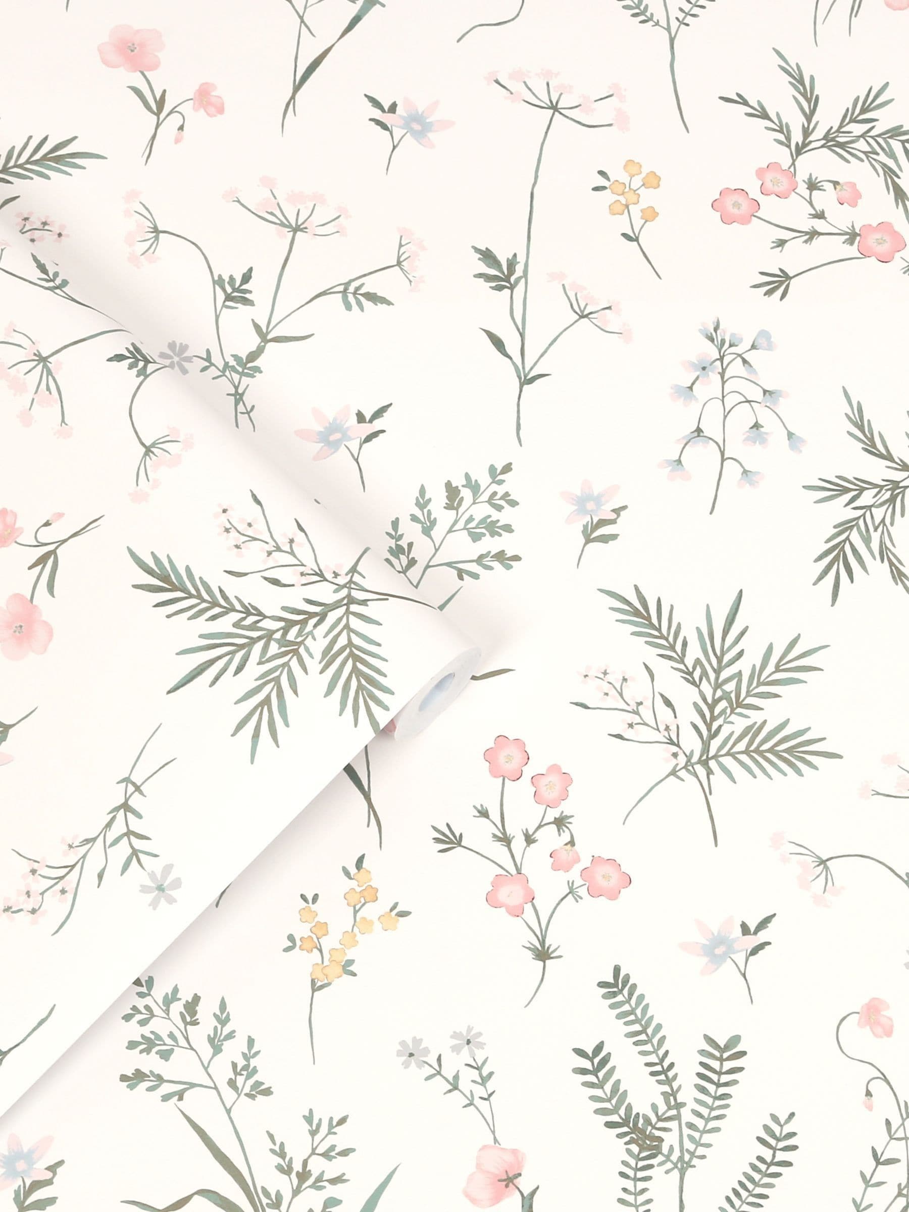 Laura Ashley Coral Pink Crosswell wallpaper roll, imported from the UK