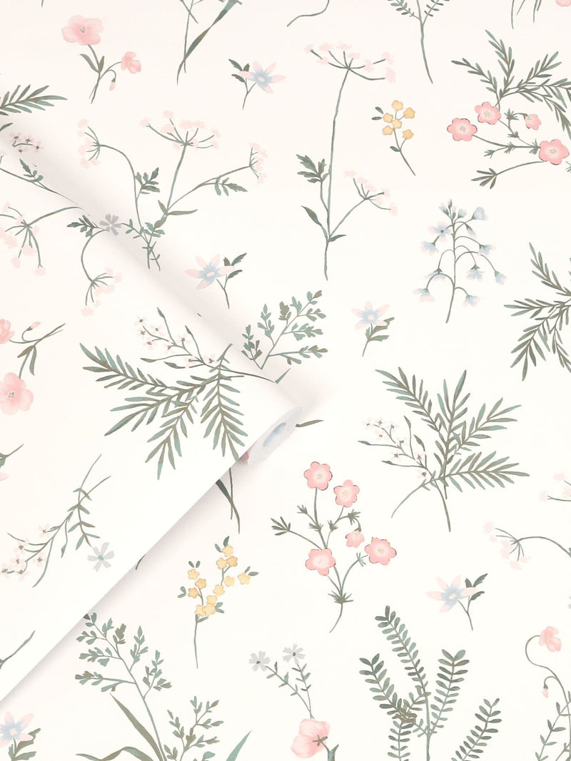 Laura Ashley Coral Pink Crosswell wallpaper roll, imported from the UK