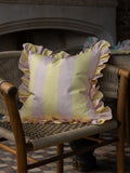 Ellenvale Interiors Pink/Yellow Outdoor Ruffle Cushion Cover 45 X 45cm