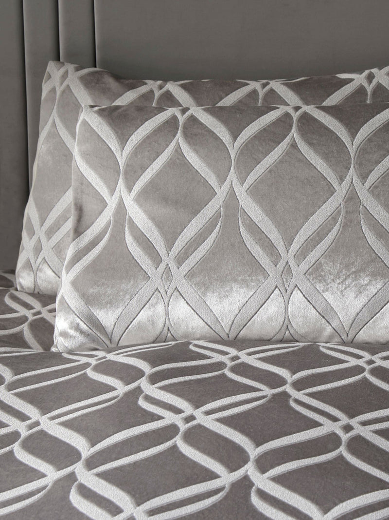 Soiree Silver Belfort Jacquard Duvet Cover Set