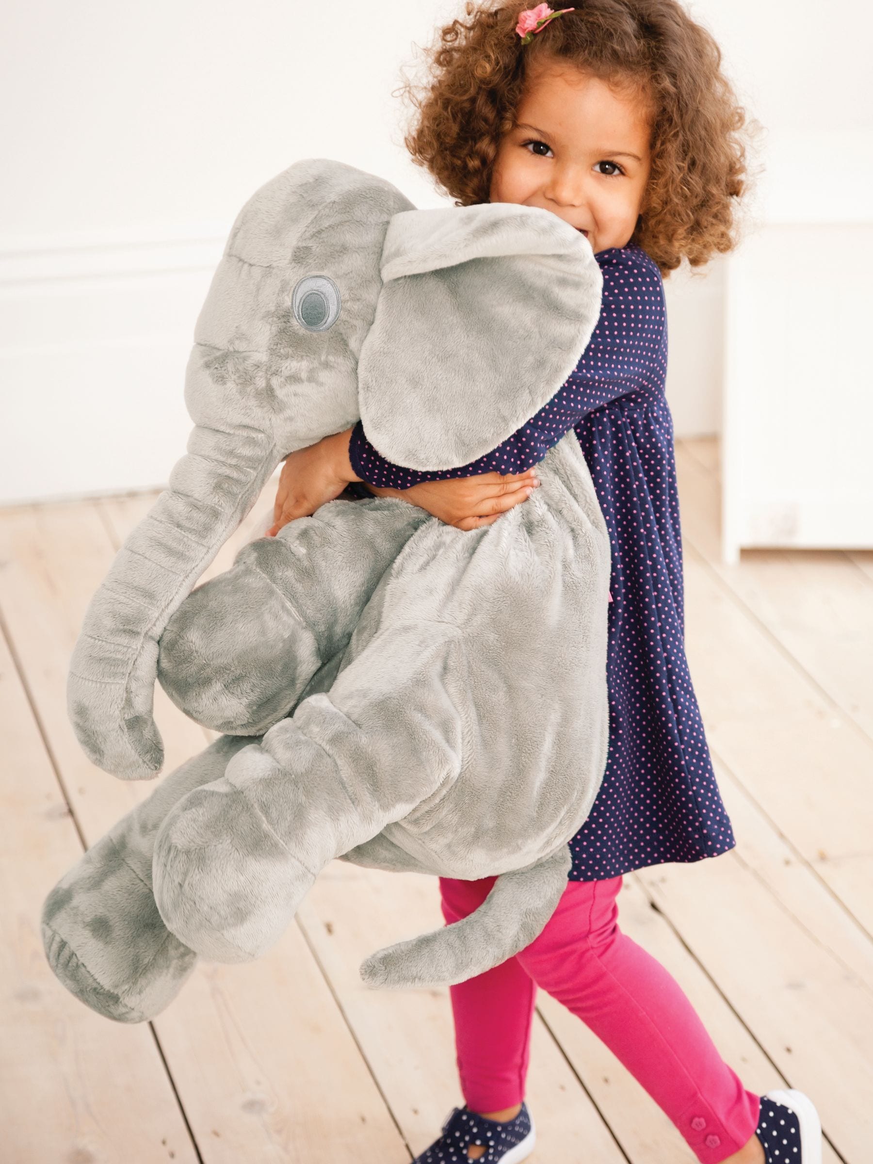 JoJo Maman Bébé grauer Elefanten-Kuschelfreund Plüschtier 54cm (britische Marke)