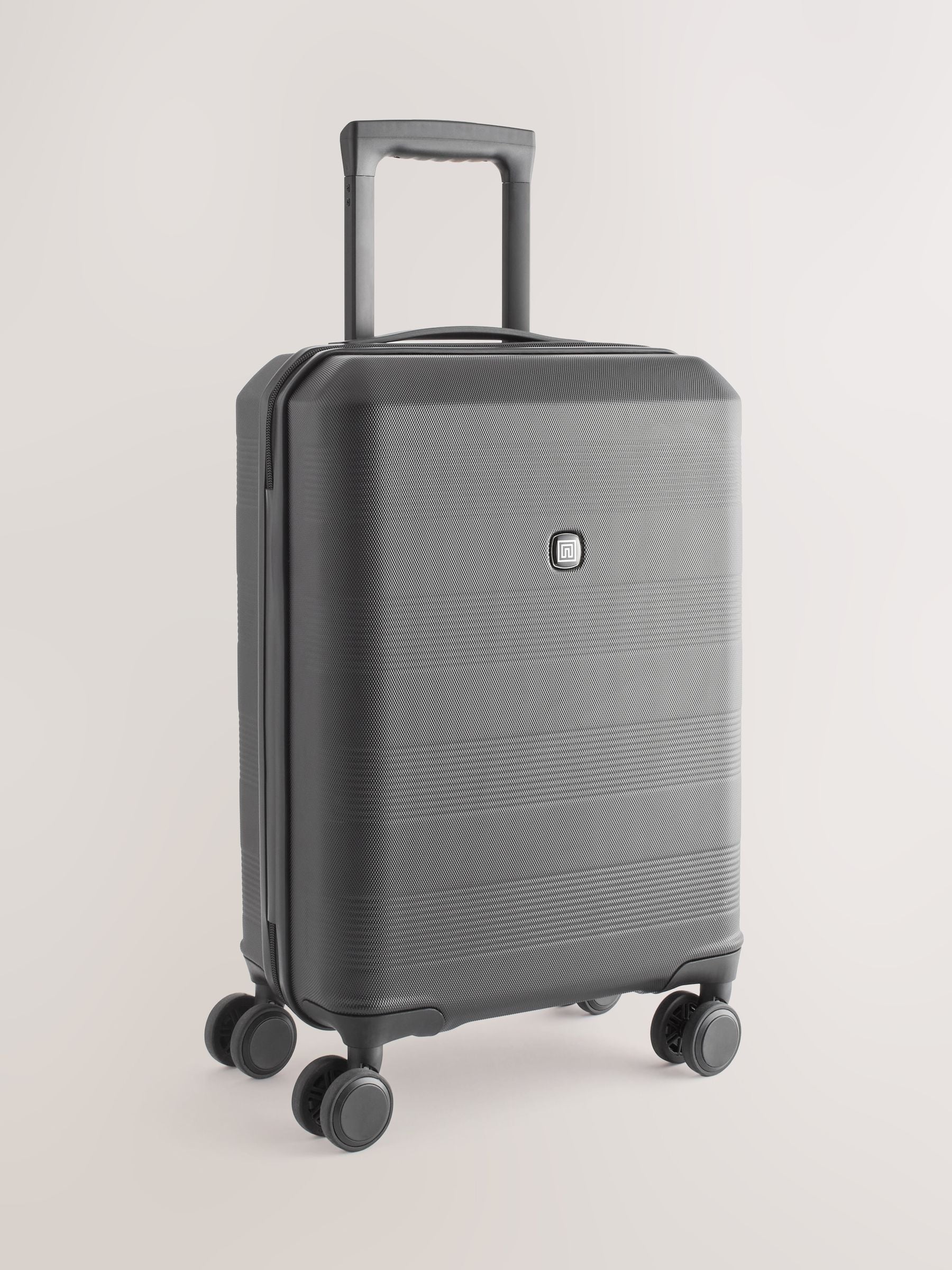 Black medium suitcase with ABS hard shell and TSA lock - British product
