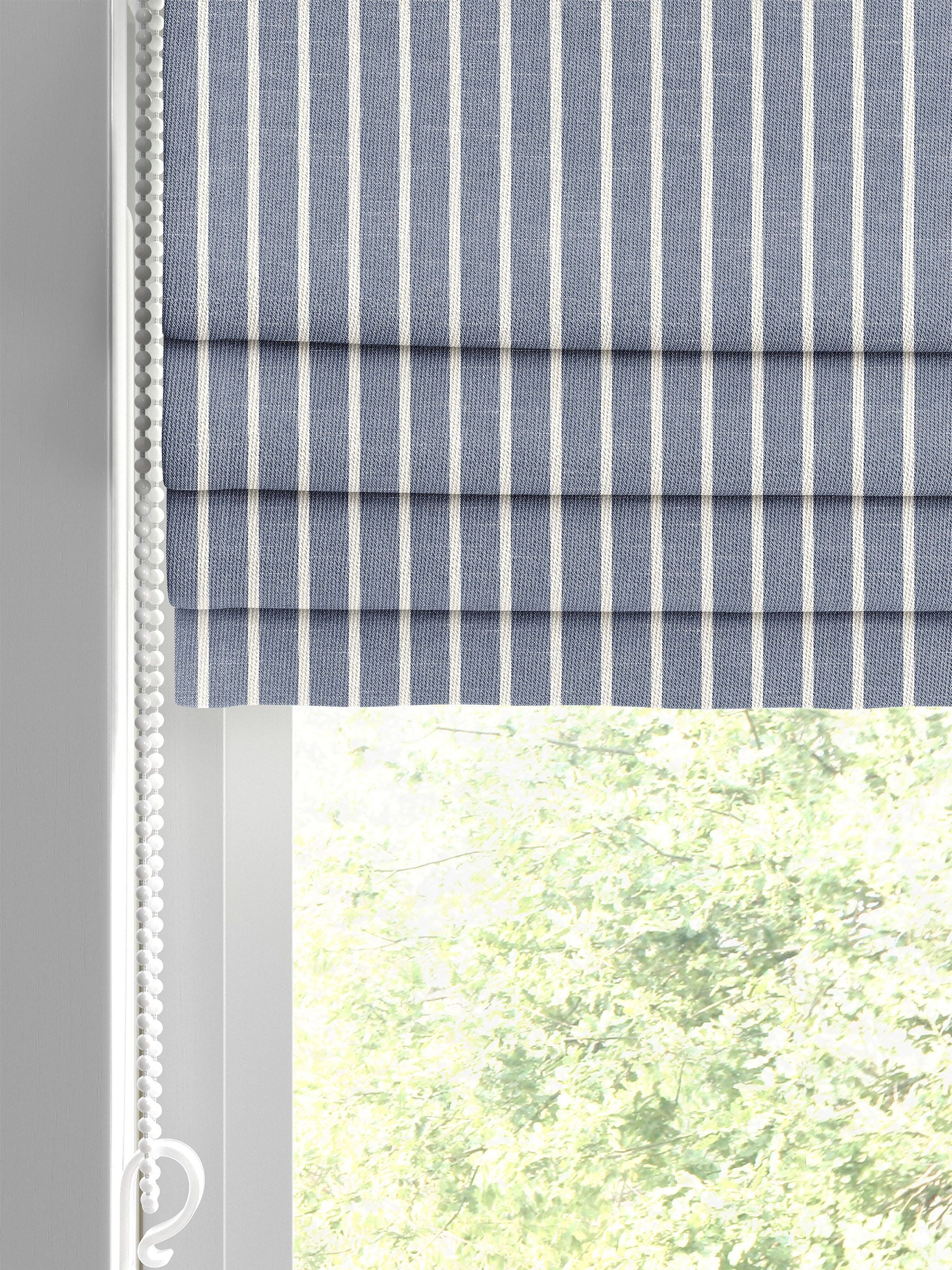 Franklin navy blue stripe roman blind, UK version