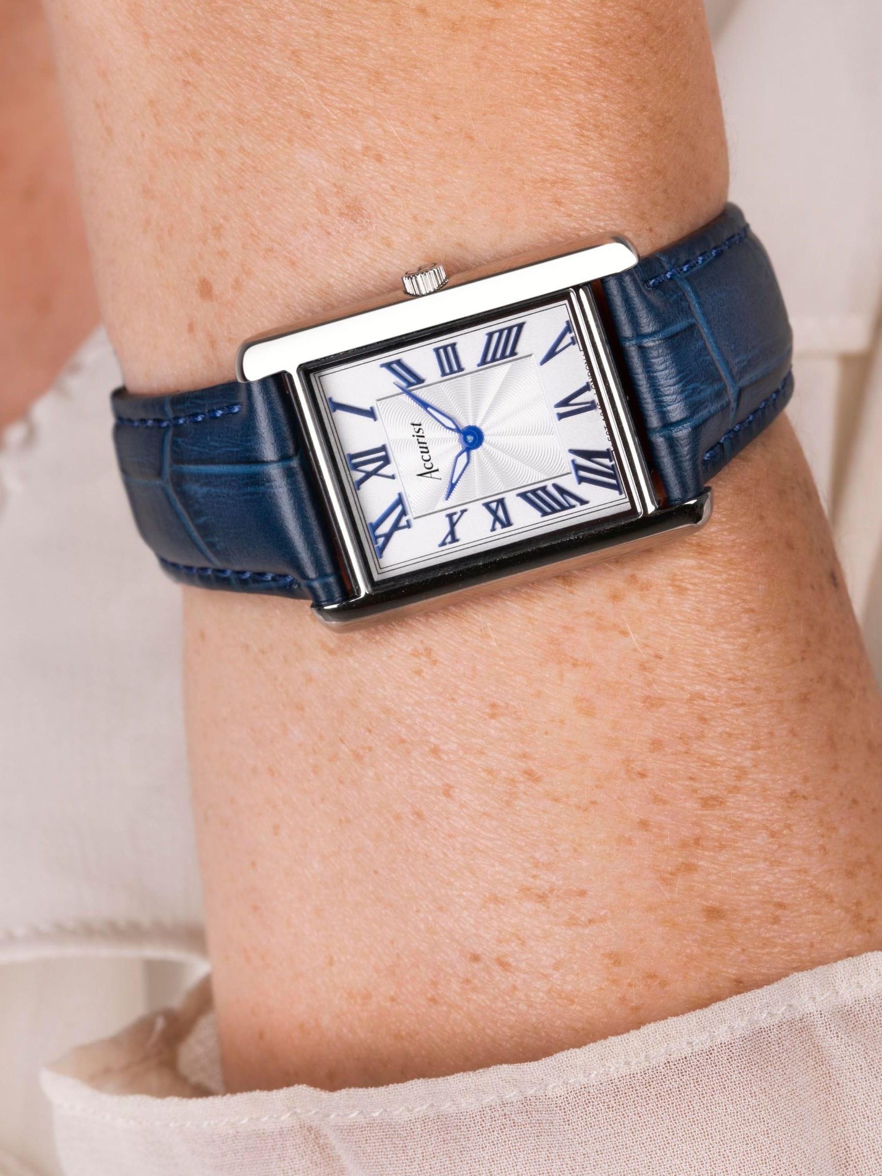 Accurist Blue Rectangle Analogue Watch - British product