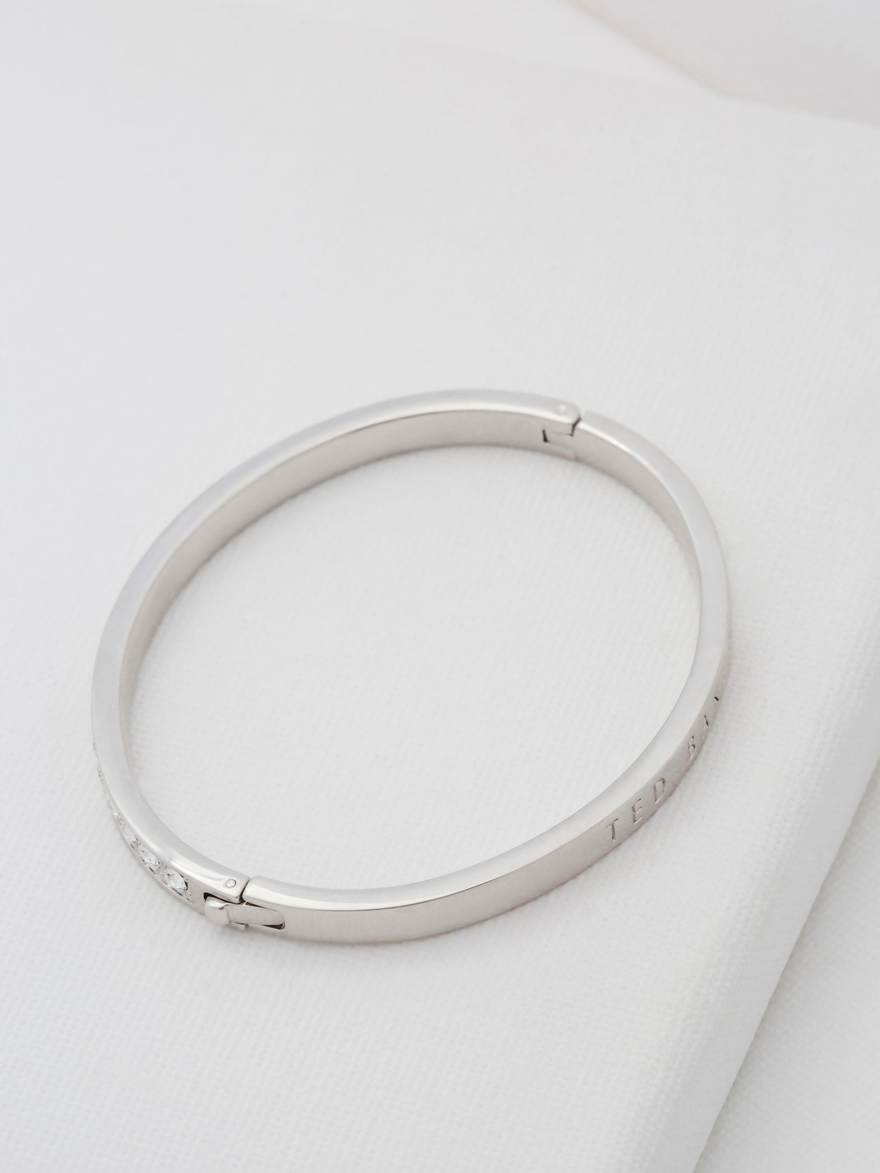 Ted Baker crystal hinge bangle silver tone (British brand)
