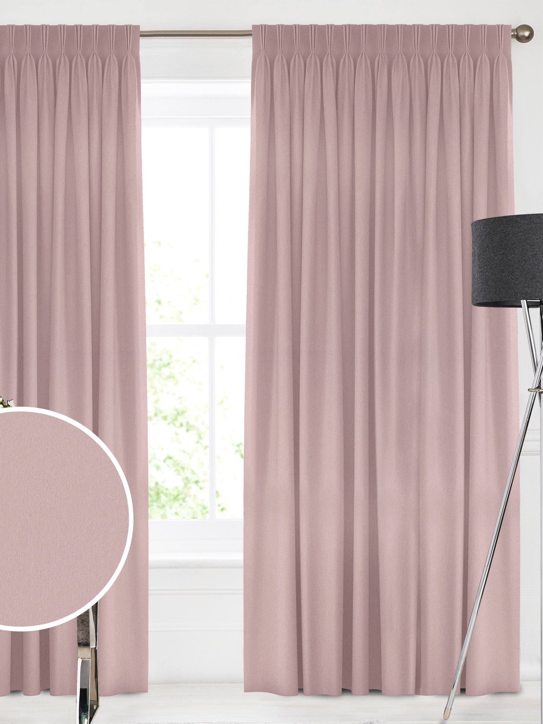 Shell pink velvet made to measure curtains (British brand)
