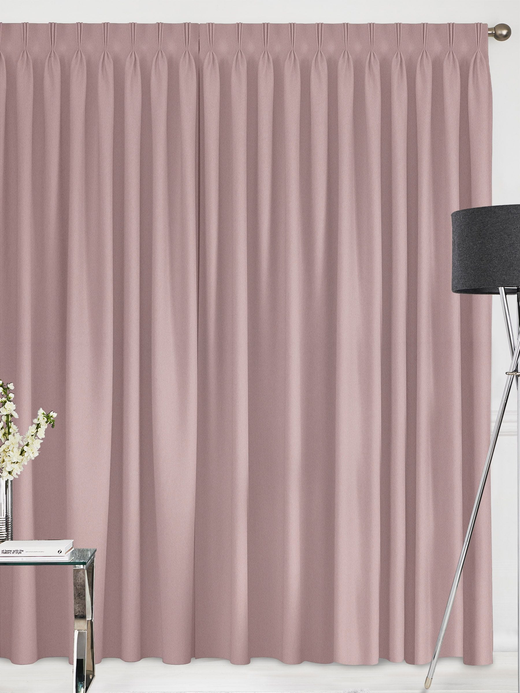 Shell pink velvet made to measure curtains (British brand)