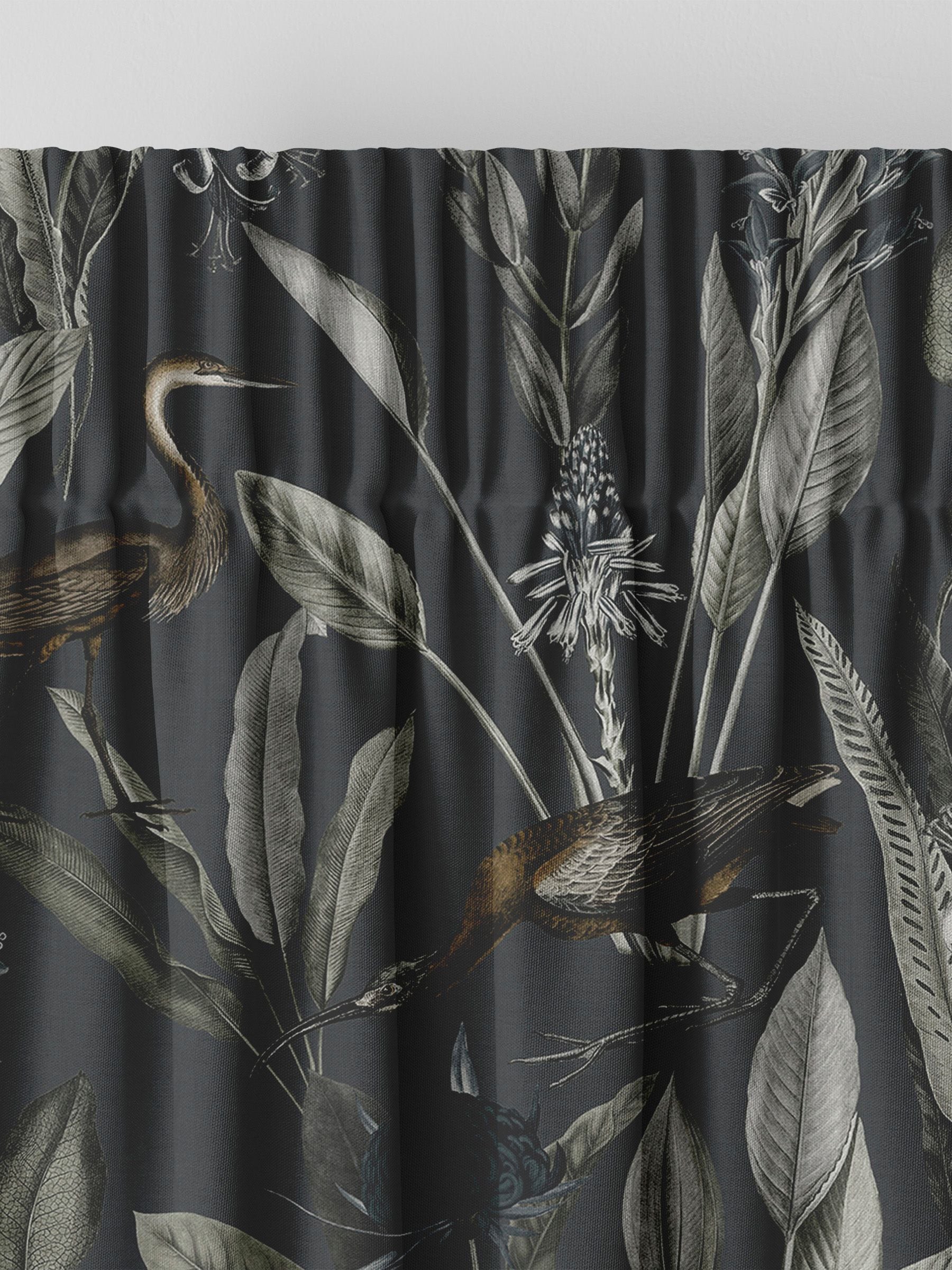 Graham & Brown Midnight Black Glasshouse curtains, UK version