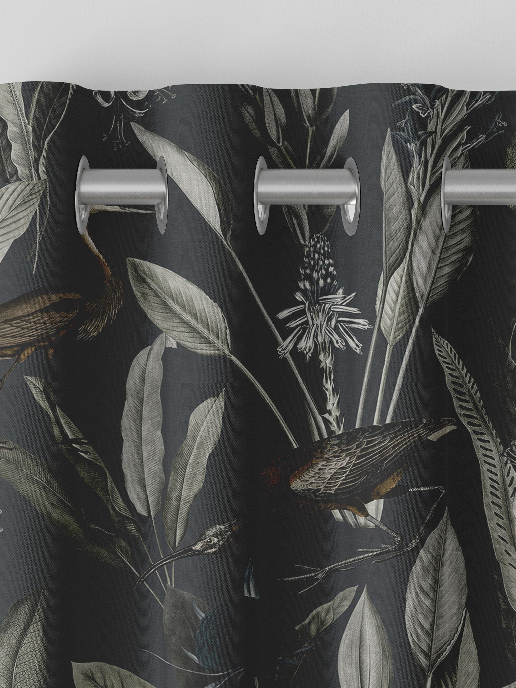 Graham & Brown Midnight Black Glasshouse curtains, UK version