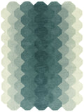 Asiatic Rugs teal blue hive wool rug, imported from the UK