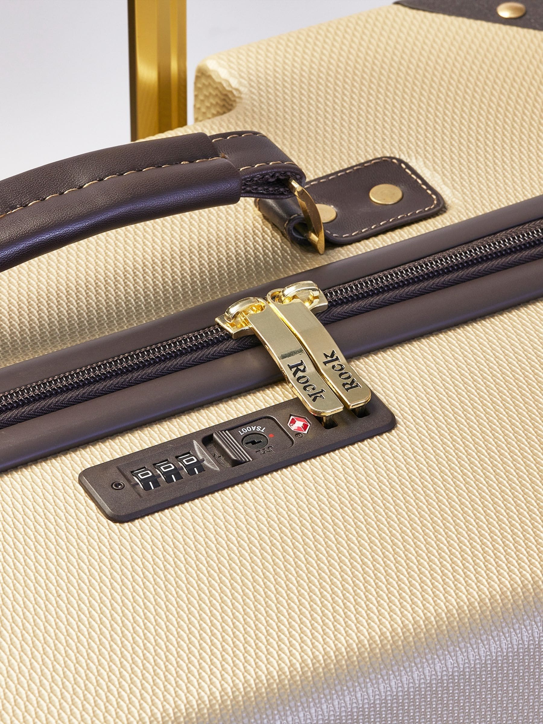Rock Luggage Gold Vintage Medium Suitcase