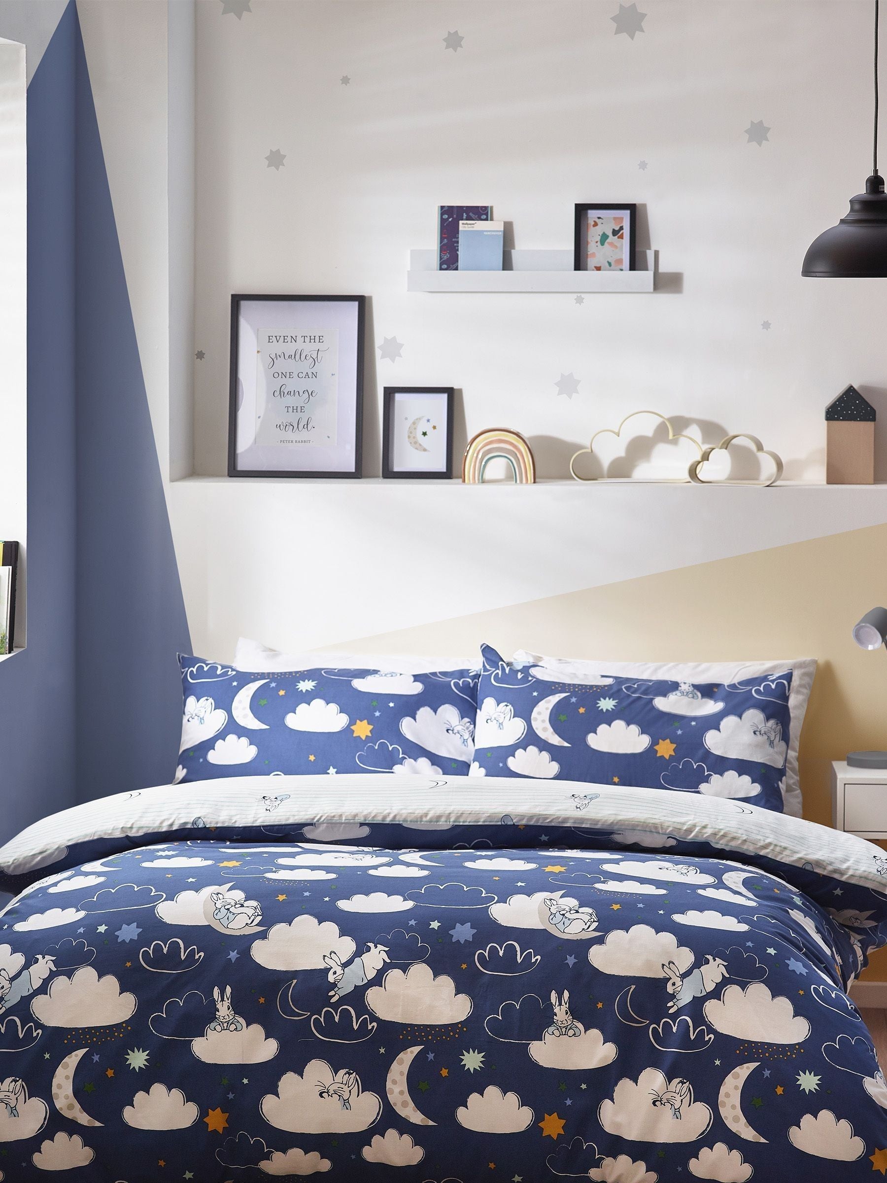 Peter Rabbit Blue Sleepy Head duvet cover set, imported from the UK