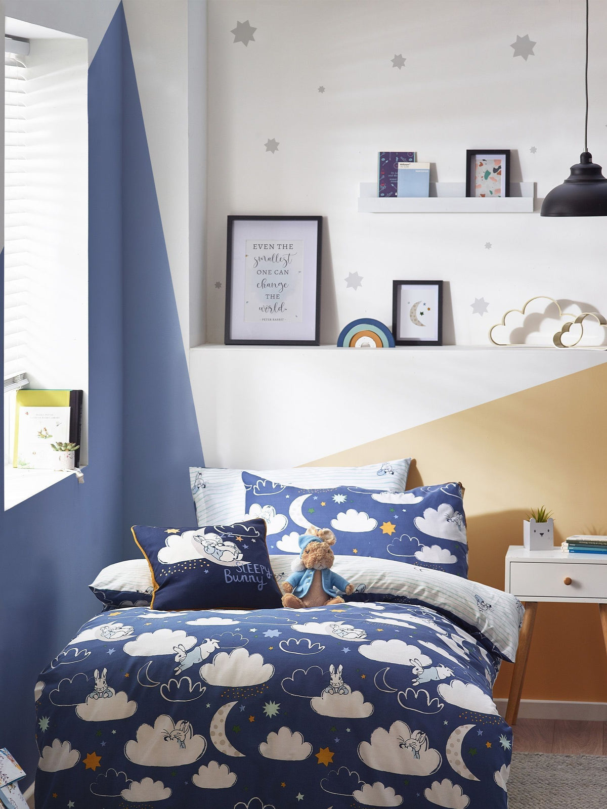 Peter Rabbit™ Blue Sleepy Head Timeless Printed Duvet Cover and Pillowcase Set