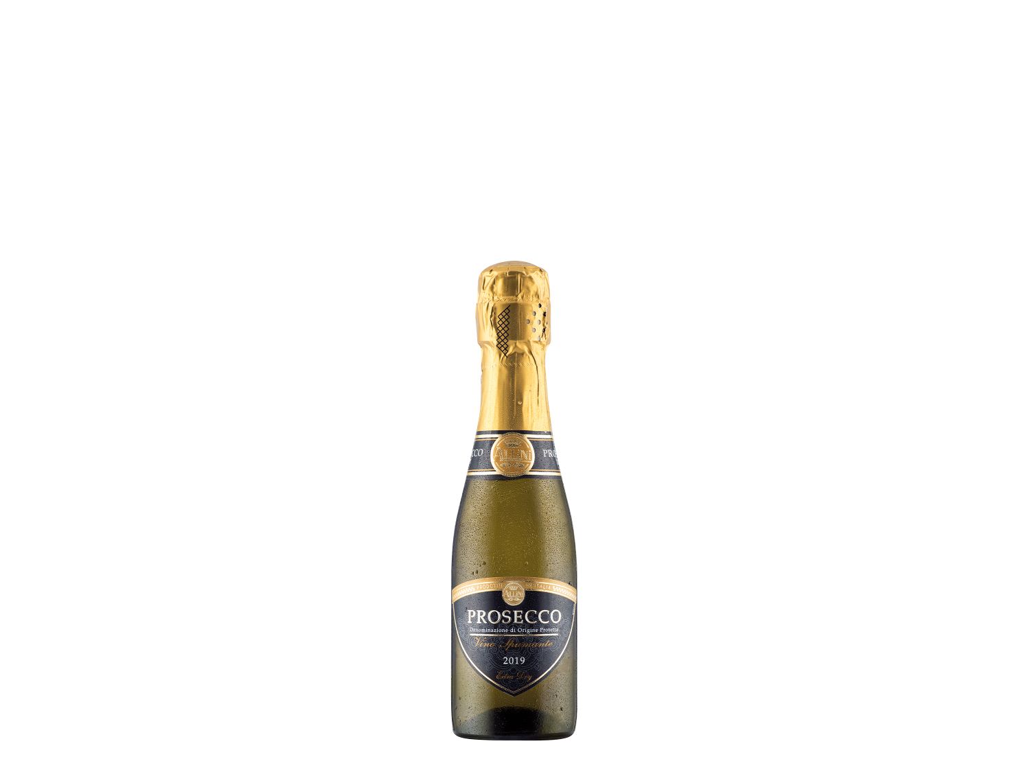 Allini Mini Prosecco Spumante sparkling wine 2021, imported from the UK