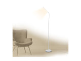 White LED floor lamp with adjustable gooseneck and touch dimmer (British brand)