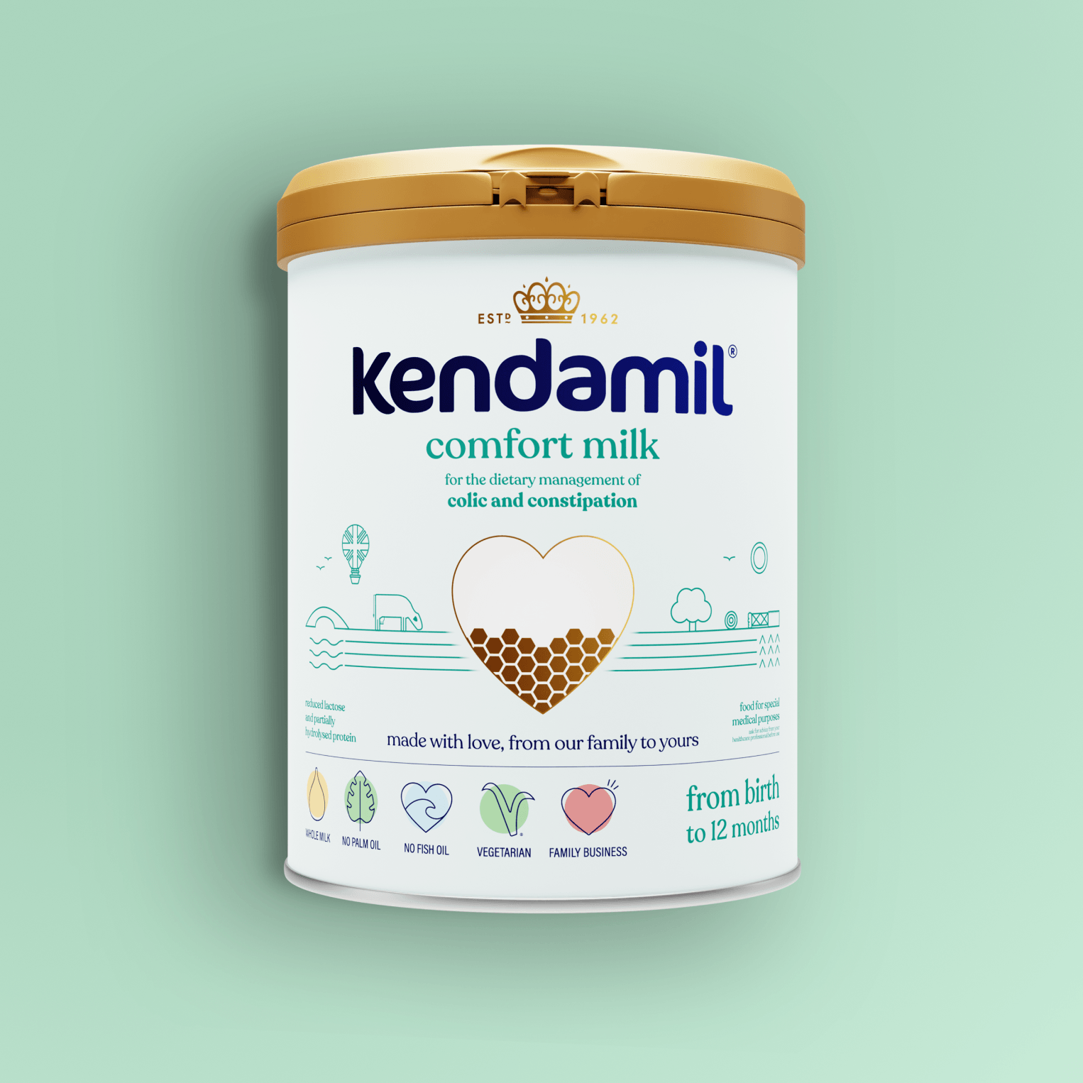 Kendamil Comfort Milk reduced lactose baby formula (British brand)