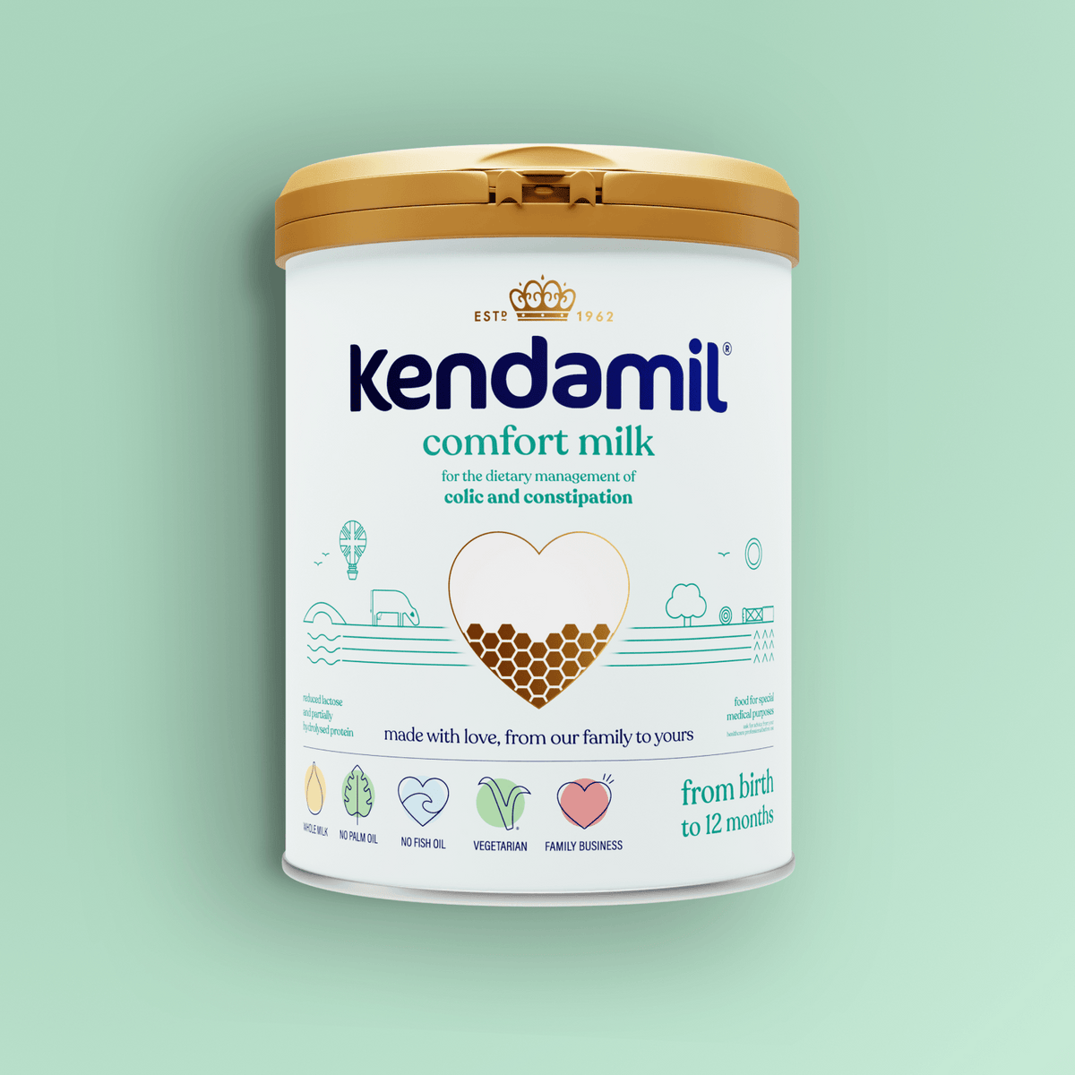 Kendamil Comfort Milk reduced lactose baby formula (British brand)