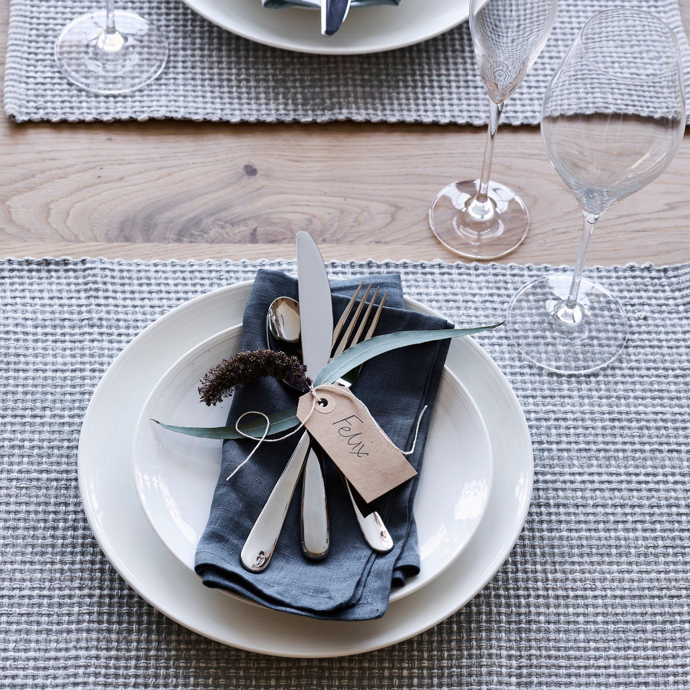 John Lewis Luna fine china dinnerware set Natural 12-piece (British brand)