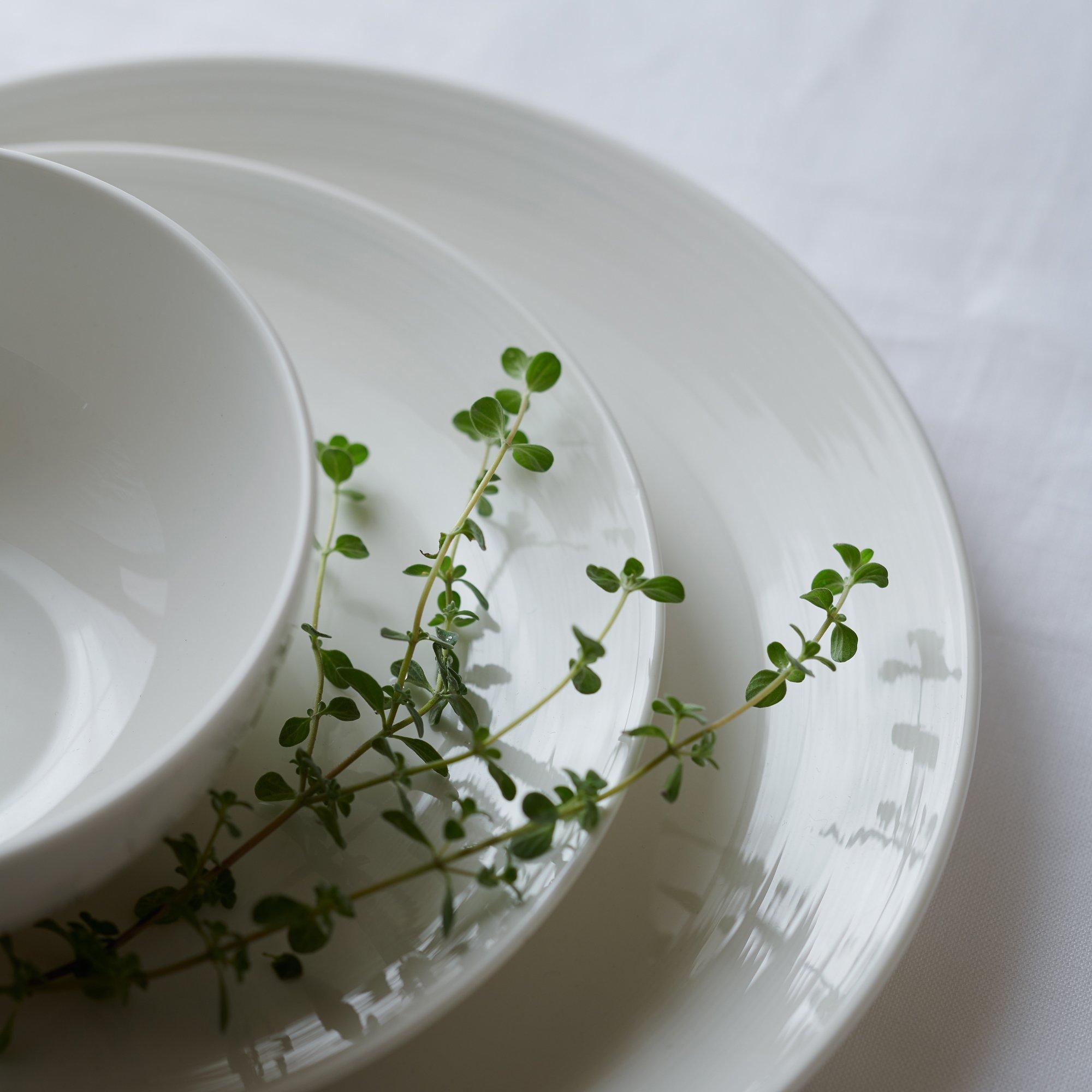 John Lewis Luna fine china dinnerware set Natural 12-piece (British brand)