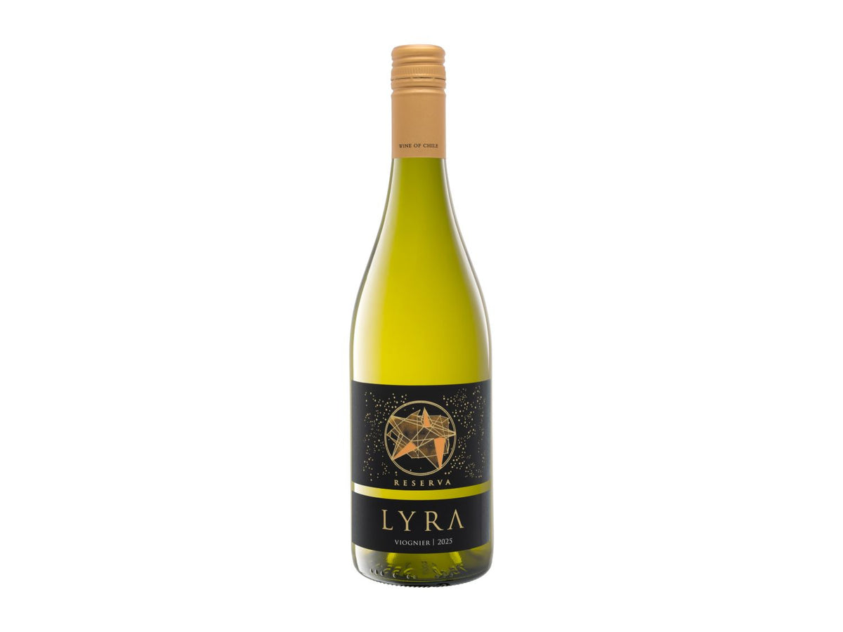 Lyra Chilean Viognier white wine bottle (British brand)
