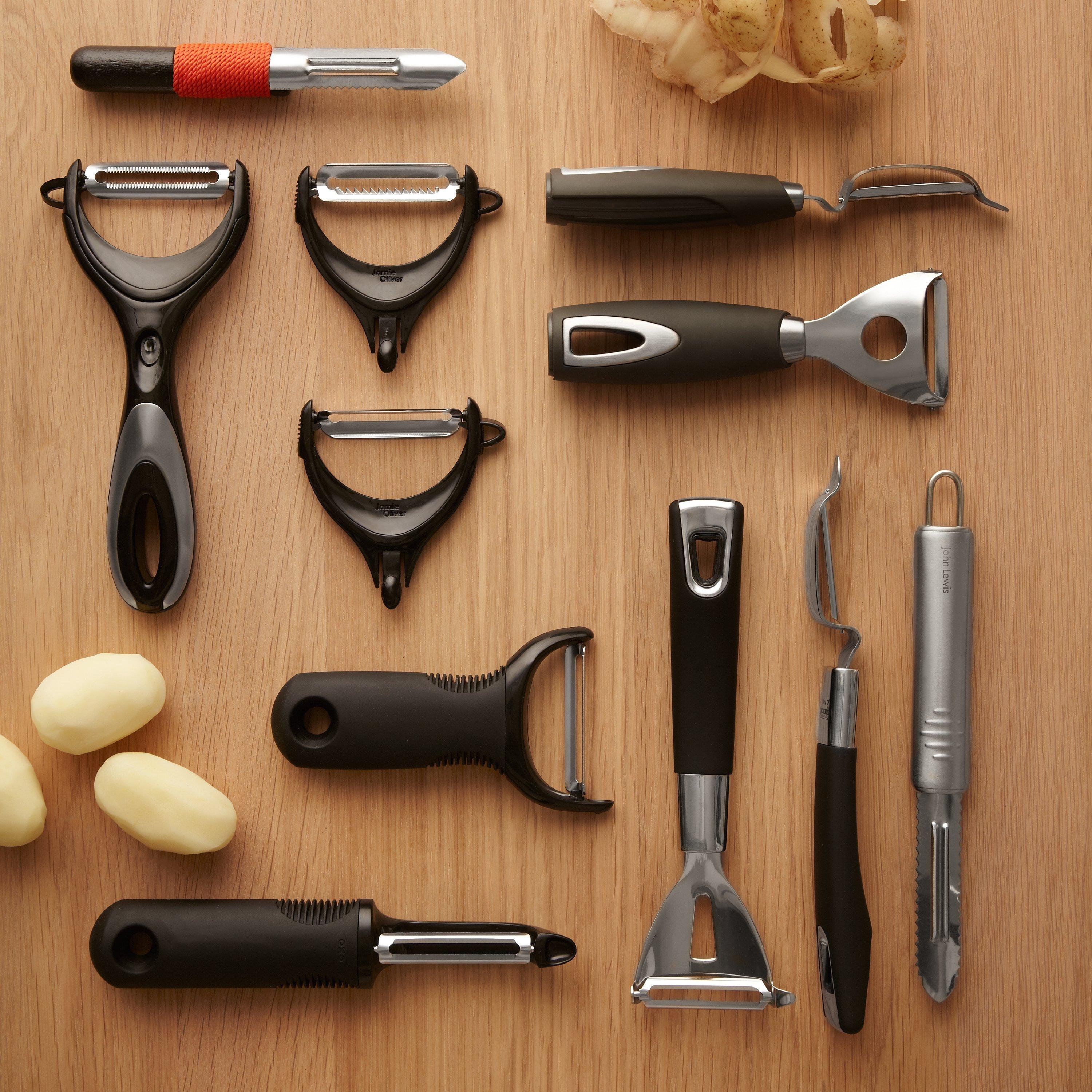 OXO swivel peeler with non-slip grip and potato eyer, imported from the UK
