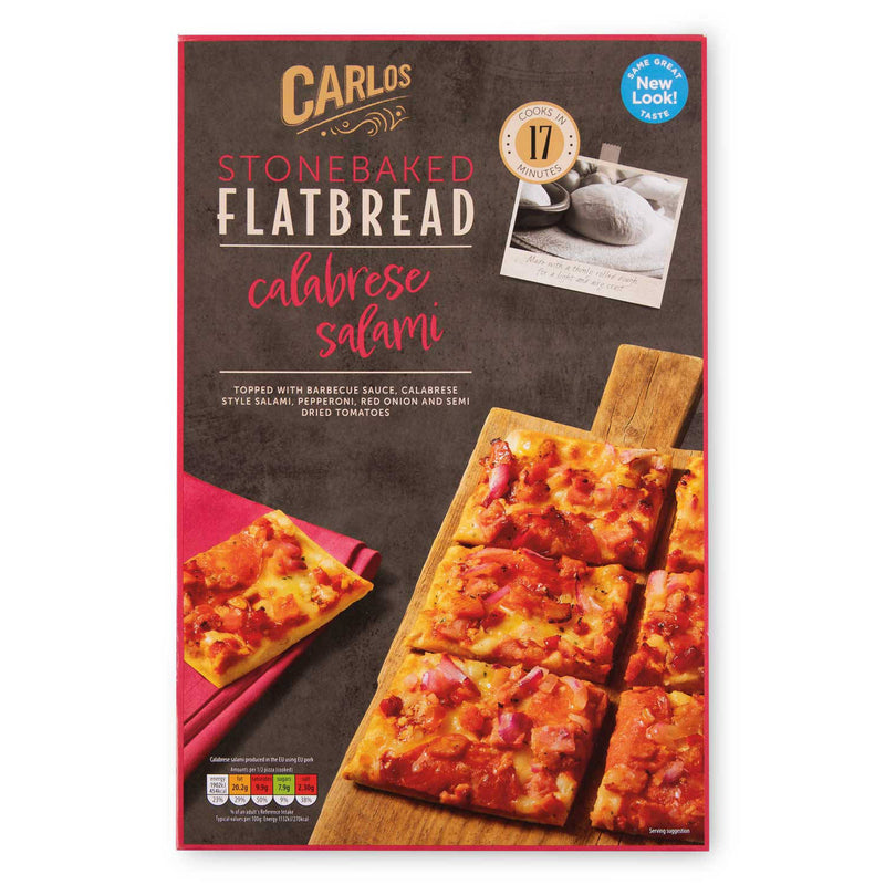 Stonebaked flatbread with Calabrese salami, UK version