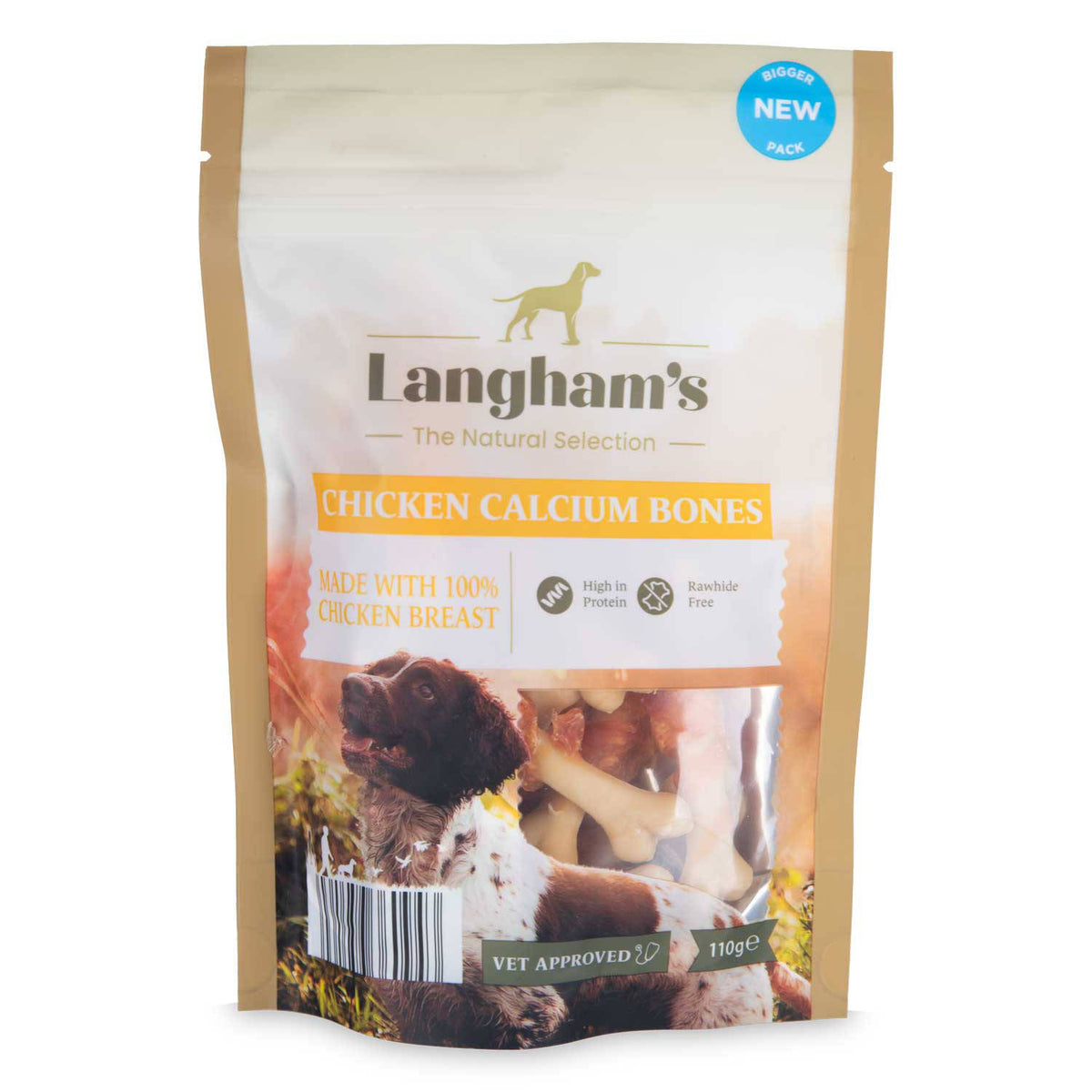 Duck and sweet potato flavour dog treats, UK version