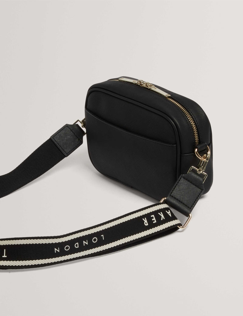 Ted Baker camera bag with gold-tone zip and detachable strap (British brand)