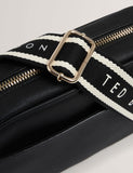 Ted Baker camera bag with gold-tone zip and detachable strap (British brand)