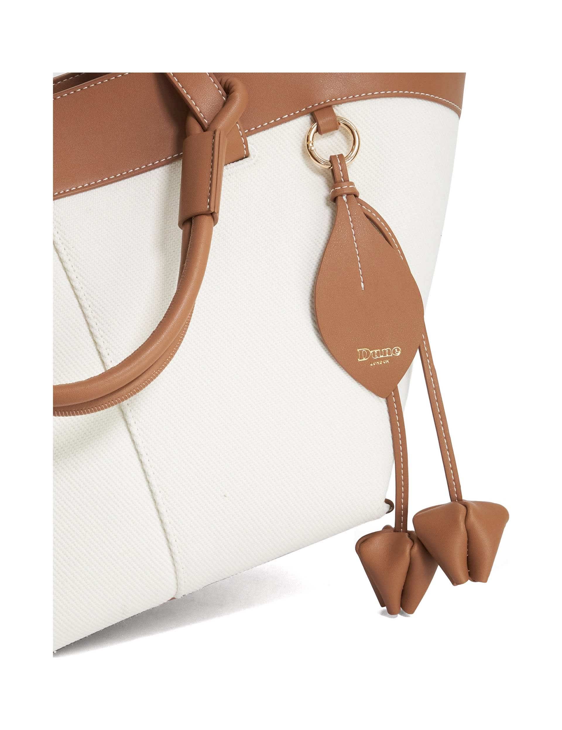 Dune London canvas tote bag with charm, imported from the UK