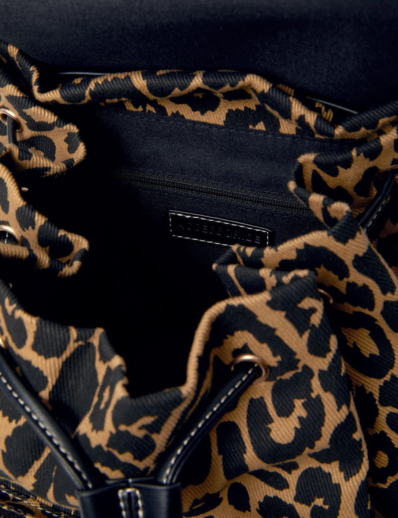 Accessorize leopard print canvas backpack, imported from the UK