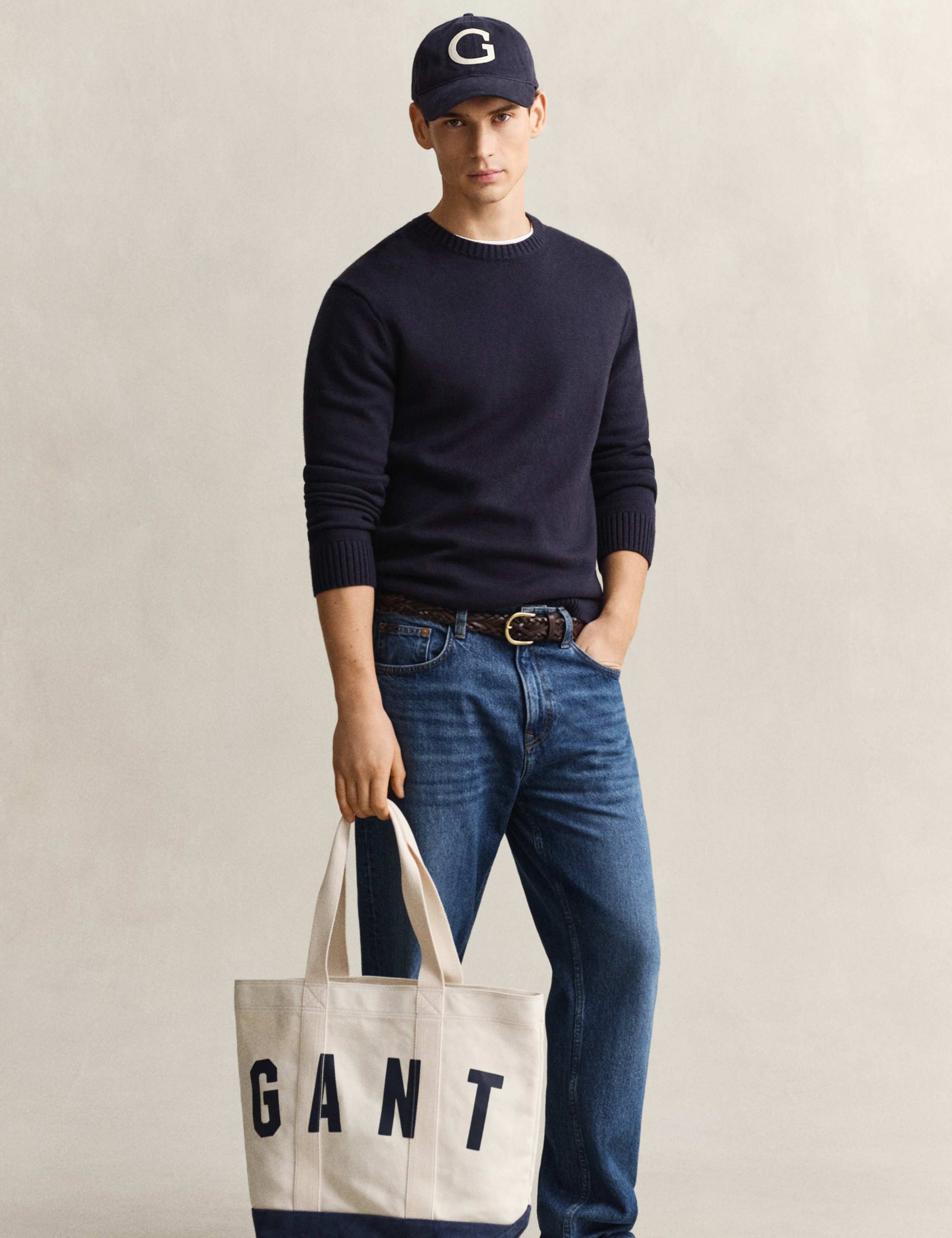 GANT pure cotton canvas logo tote bag, imported from the UK
