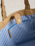 White Stuff raffia embroidered tote bag large (British brand)