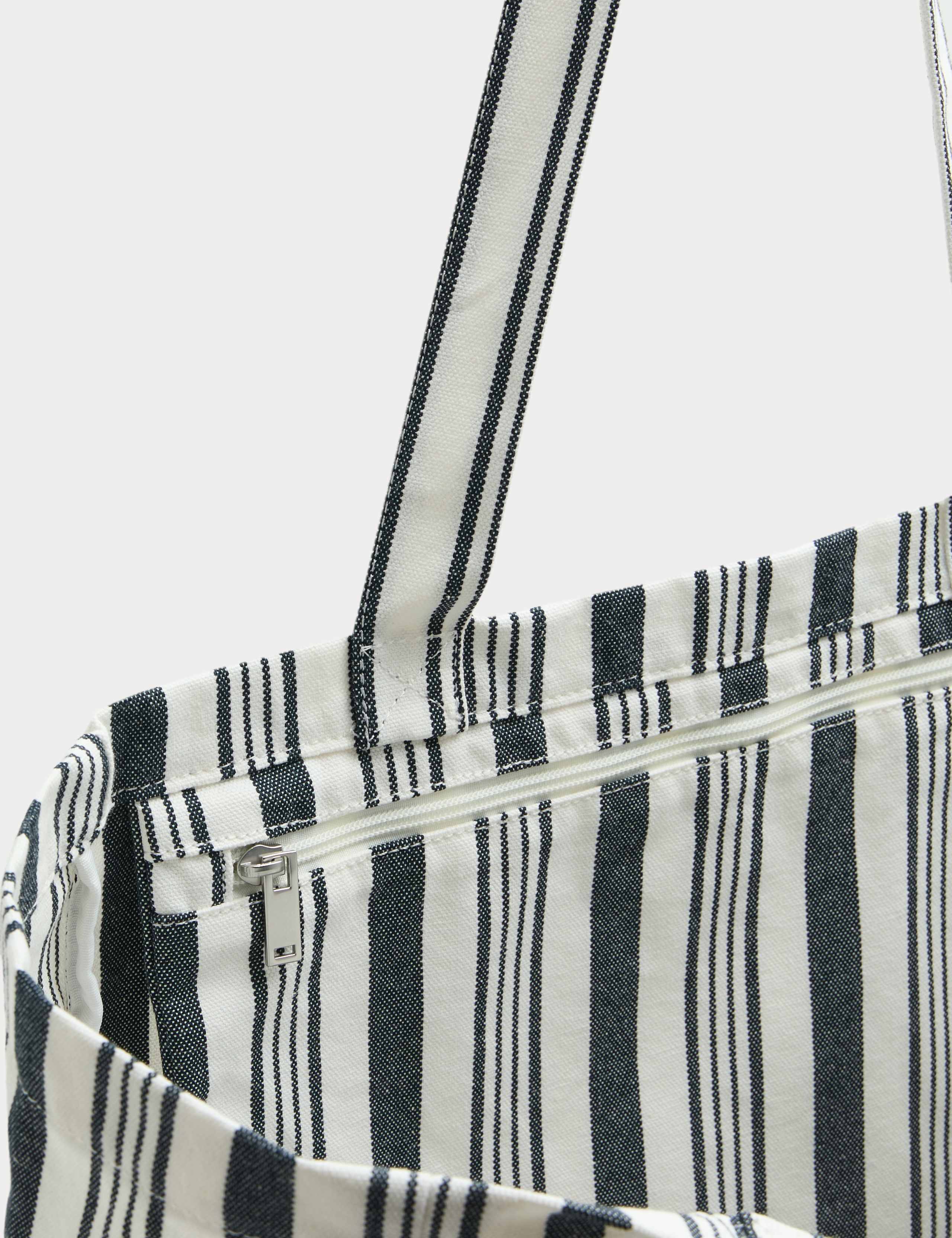 M&S Canvas Striped Shopper Bag, UK version