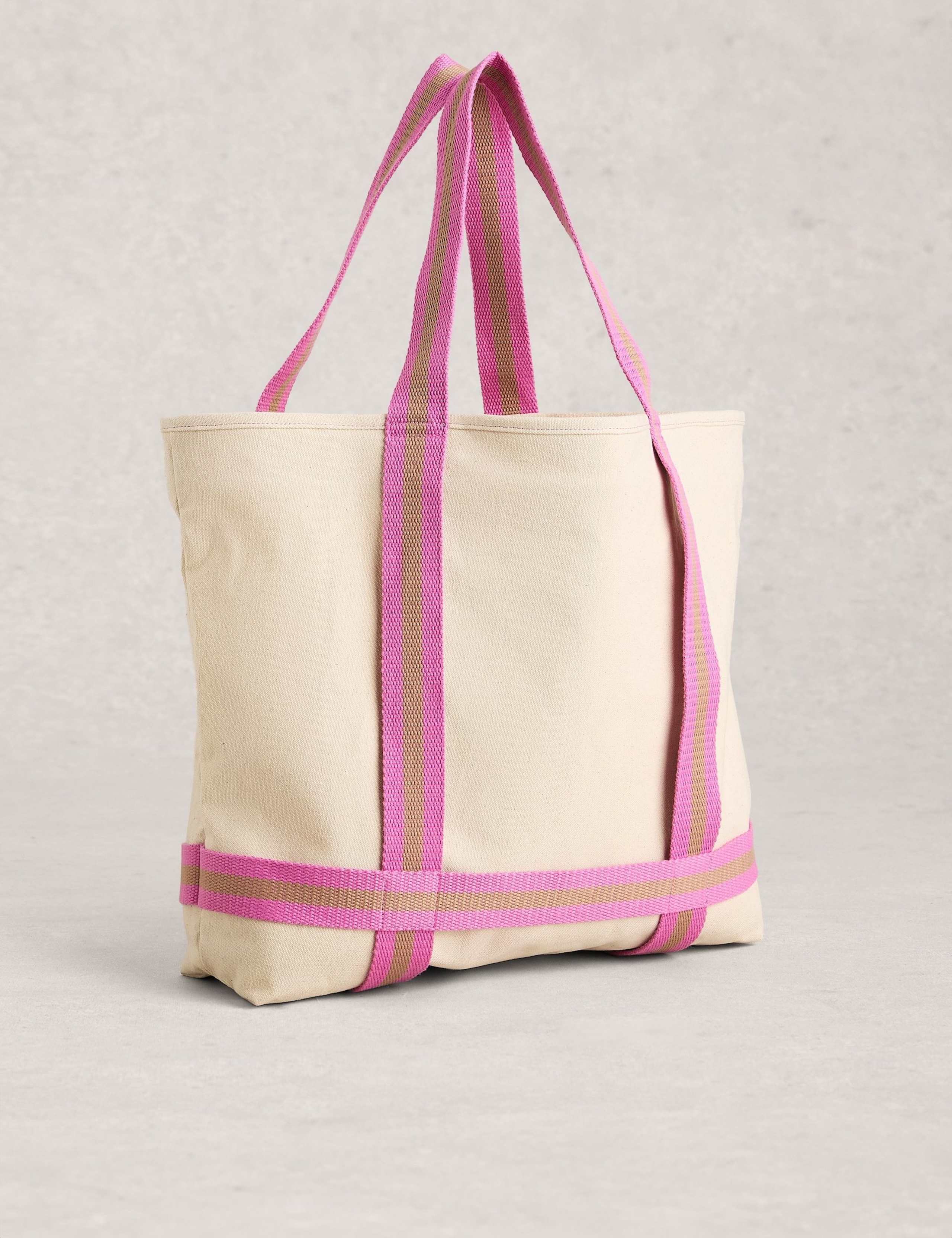 White Stuff canvas tote bag striped detail (British brand)
