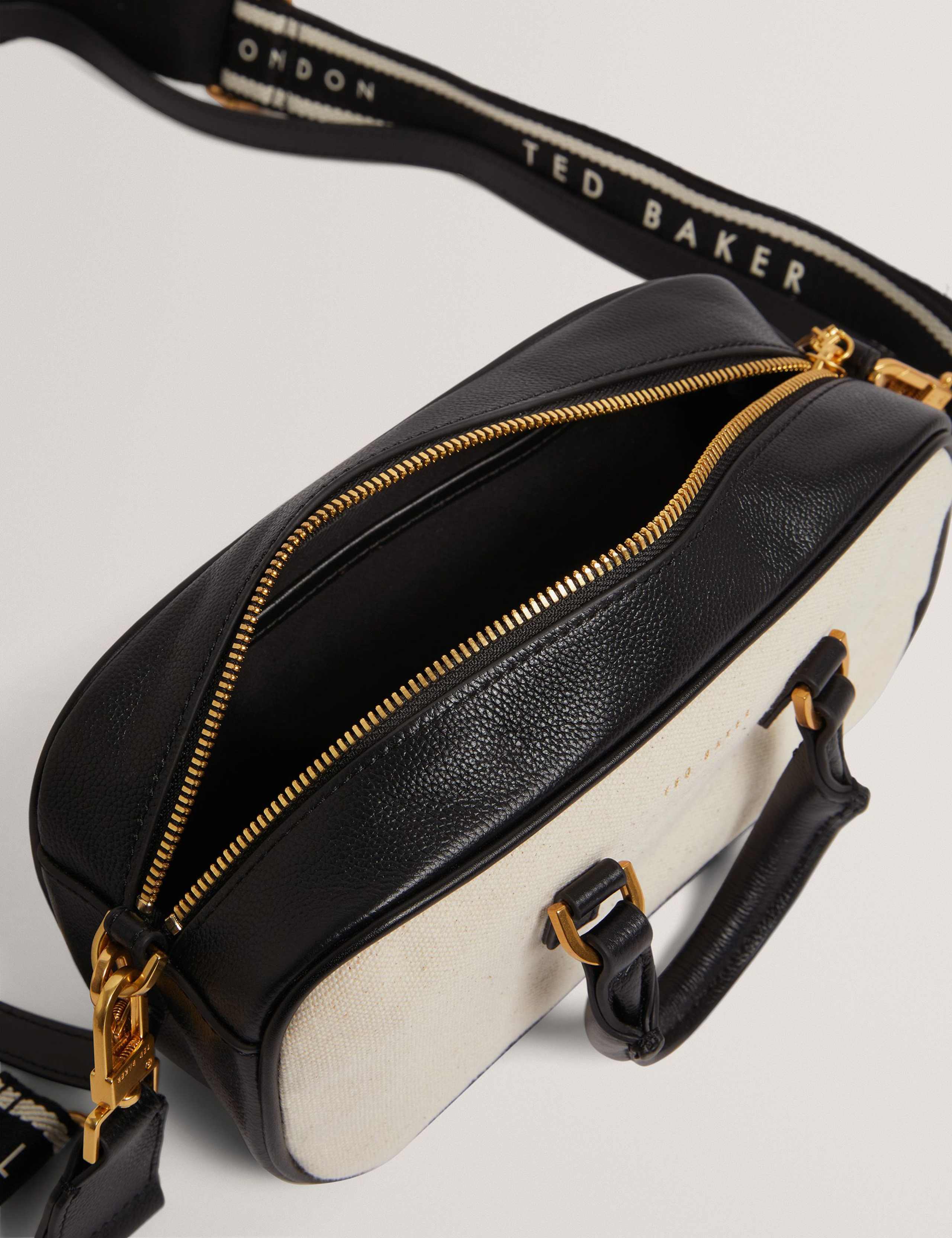 Ted Baker canvas and leather top handle bag in two-tone, UK version
